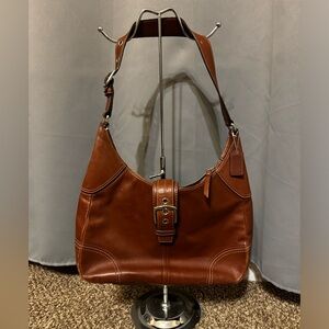 Coach Hamilton Brown Leather Buckle Hobo Shoulder Bag